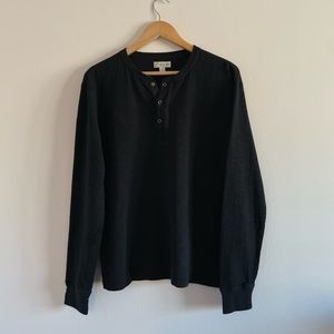 J.Crew Cotton Knit Henley in Medium and Black
